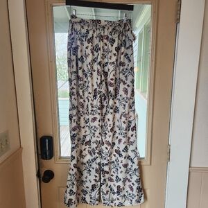 Floral Wide-Leg Pants Made In USA | L | NWT